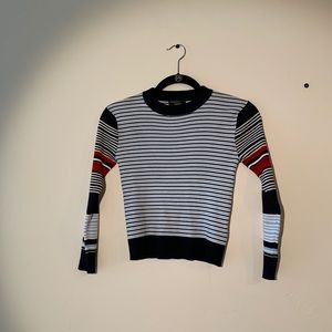 Navy Striped Sweater Top!